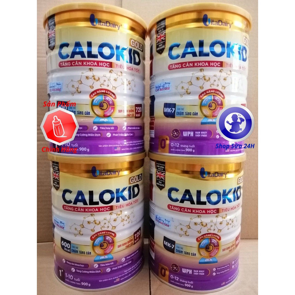 [DATE 2023] Sữa CALOKID GOLD Mẫu Mới Số 0+, 1+ Lon 900g