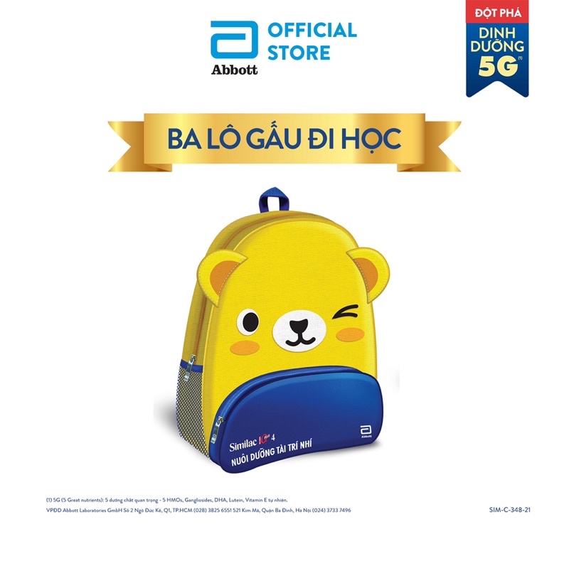 Balo grow cho bé mẫu giáo, thiết kế hình chú vàng dễ thương lắm nè