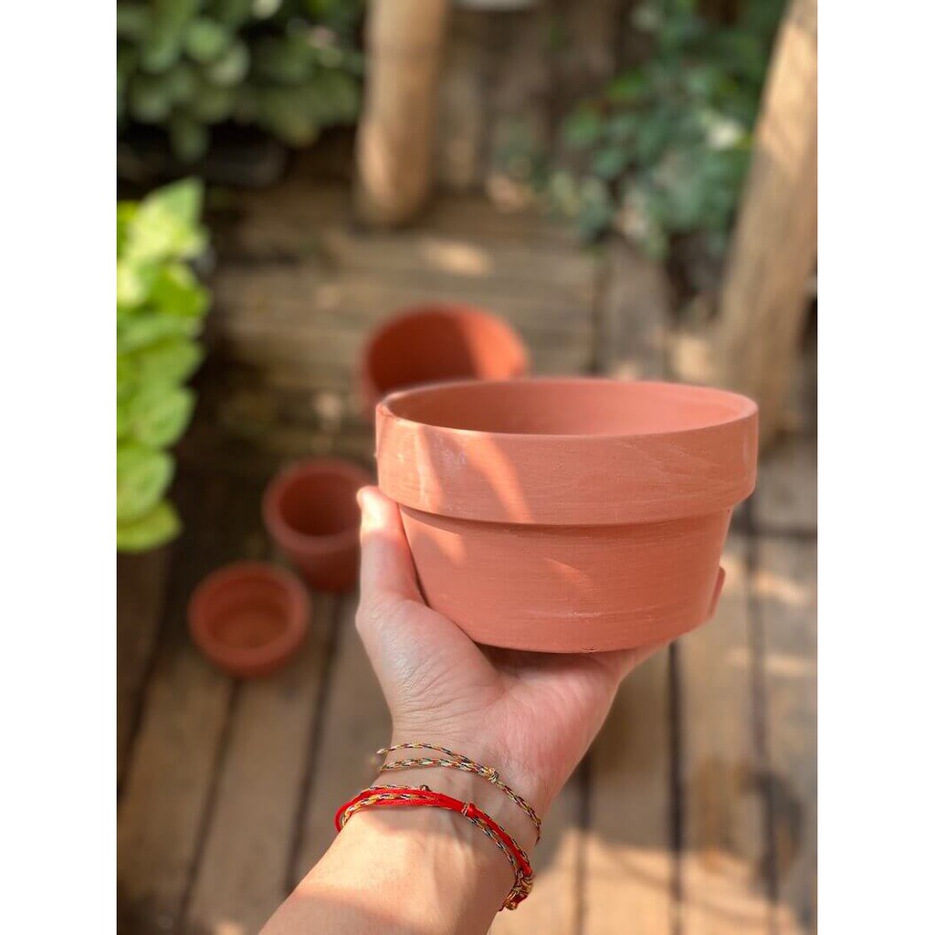 Chậu đất nung trồng cây cảnh, Bonsai Terracotta pots BatTrang (Trắng, Nâu, Cao, Thấp) hàng Bát Tràng