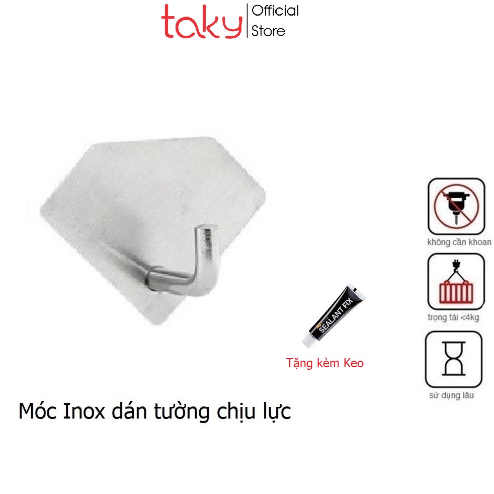 Móc Inox - Taky, Hình Kim Cương, Treo Đồ Dùng Đa Năng Nhà Tắm, Sử Dụng Keo Gắn Siêu Chắc Chắn, Chịu Lực Cao - 2003