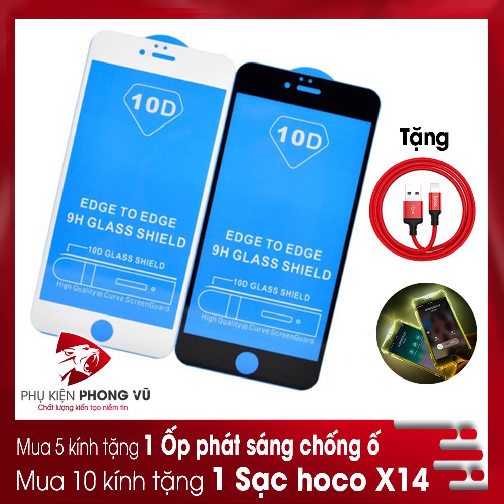 [KÍNH FULL MÀN Kính cường lực iphone 10D chống vân tay full màn cho iphone 6/7/8/6Plus/7Plus/X/XR/Xsmax