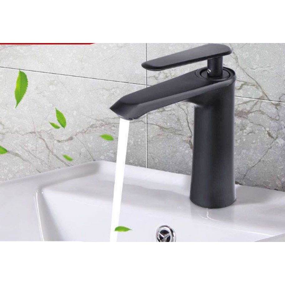 Vòi lavabo nóng lạnh cao cấp màu đen - inox 304 MS5 | BigBuy360 - bigbuy360.vn