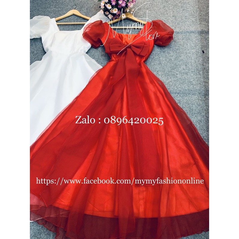 Đầm maxi mặc cưới hở nơ lưng TRIPBLE T DRESS -Size M/L(kèm ảnh/video thật)MS297V