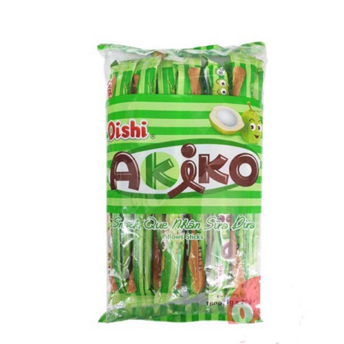 Bánh Snack que Oishi Akiko gói 160g (nhân sữa, sữa dừa, phô mai, socola)