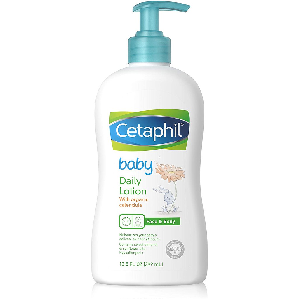 (Hàng nội địa Mỹ) Sữa dưỡng thể / lotion Cetaphil cho bé với chiết xuất từ Hoa cúc hữu cơ chai 399ml