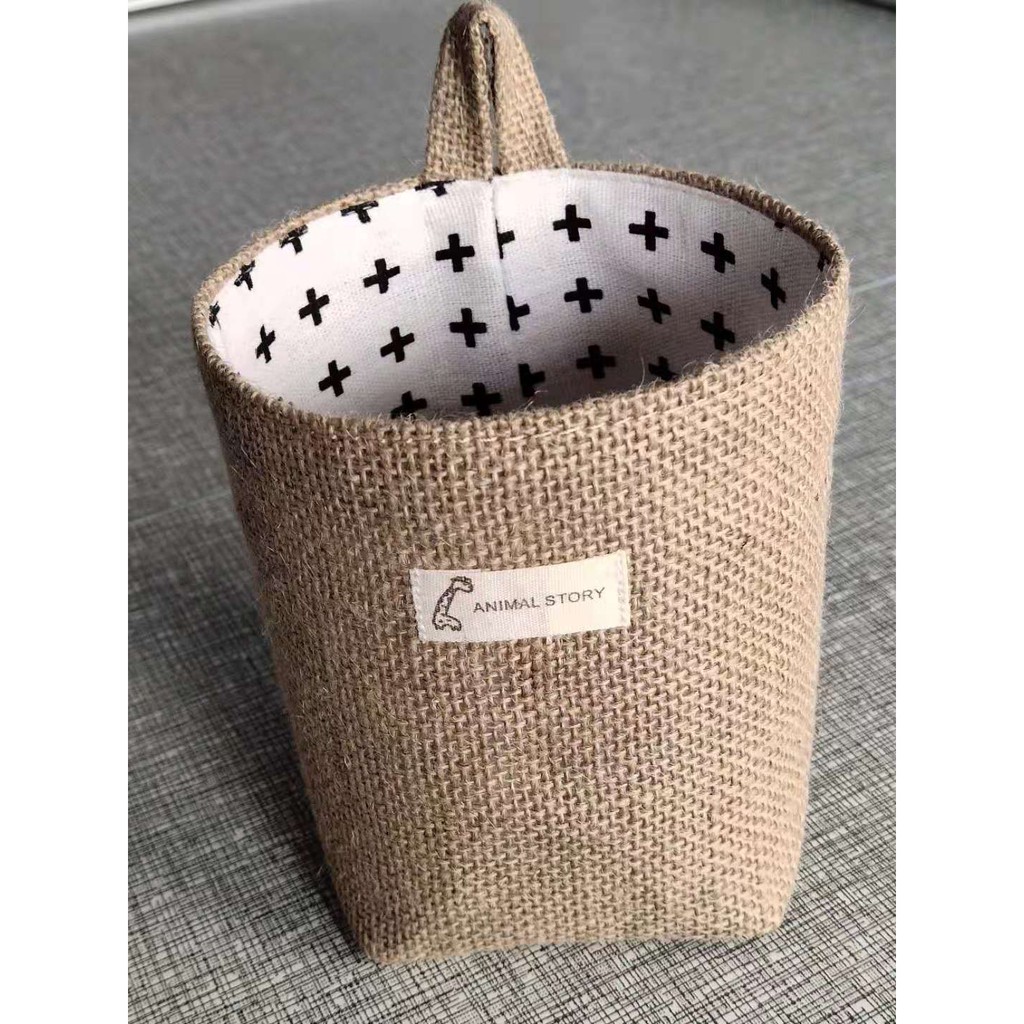 Factory in Stock Cotton and Linen Creative Hanging Storage Bag behind the Door Wall Hanging Desktop Sundries Jute Storag | BigBuy360 - bigbuy360.vn