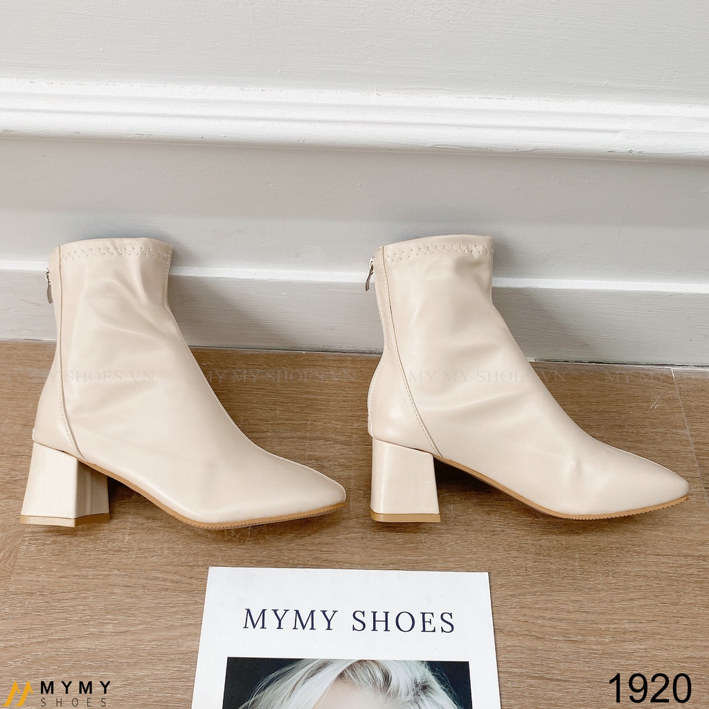 1920 Boot da lì khóa sau mũi vuông gót vuông 5p | BigBuy360 - bigbuy360.vn