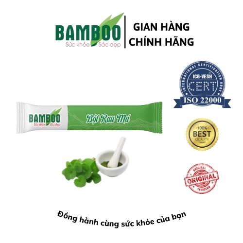 Sản phẩm dùng thử thanh bột Cần Tây, Rau má, Chùm ngây BAMBOO nguyên chất, siêu mịn gói 3g