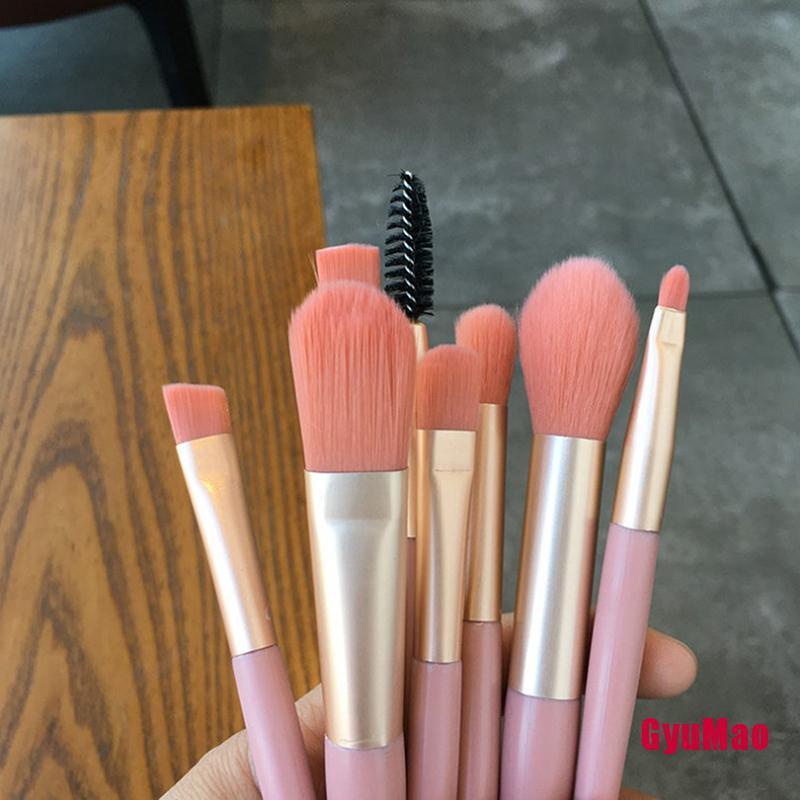 Set 8 Cọ Trang Điểm Mini Chuyên Nghiệp Với Tay Cầm Gỗ Mềm Mại Cho Người Mới Bắt Đầu