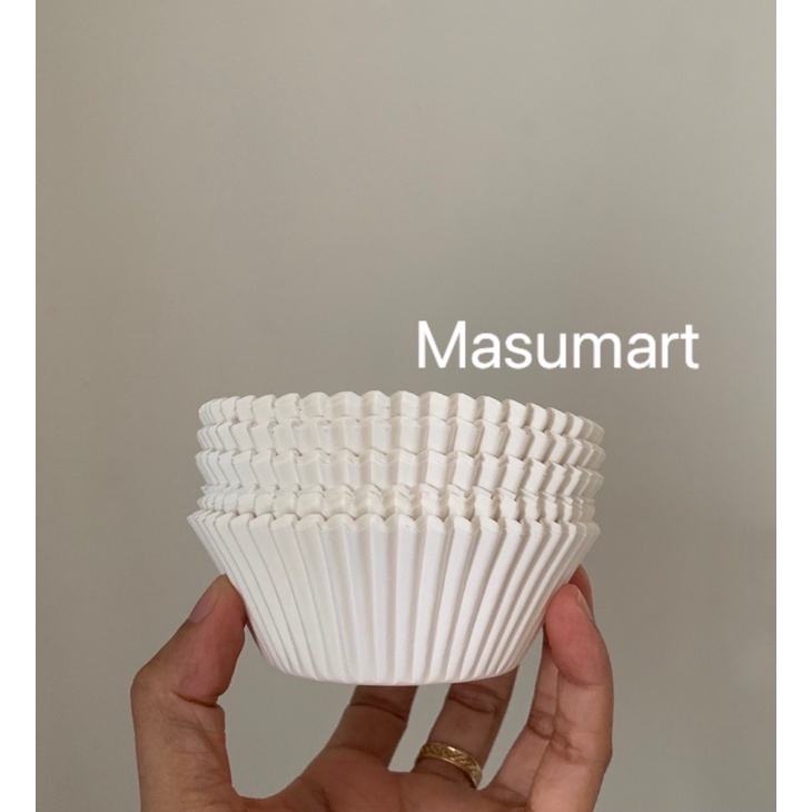 Cupcake giấy mềm màu trắng 12.5cm - 100 cái