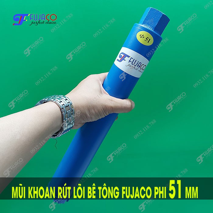 Mũi khoan rút lõi bê tông phi 51 mm - FUJACO | 51mm Diamond Core Drill Bit for Concrete, Brick, Masonry, Stone, Marble