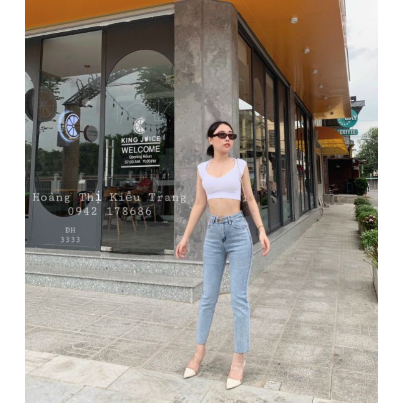 Quần jean trơn ống đứng hàng QCL1