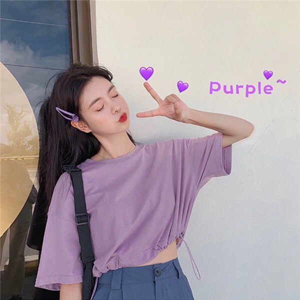 Áo croptop nữ tay ngắn cạp cao Hàn Quốc áo thun JL-TX-33