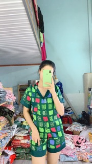 Bộ lụa satin Đùi hoạ tiết Ô