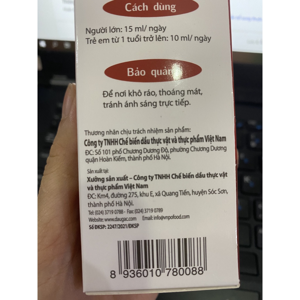 Dầu gấc G8 cho bé ăn dặm (Date 06/2024)