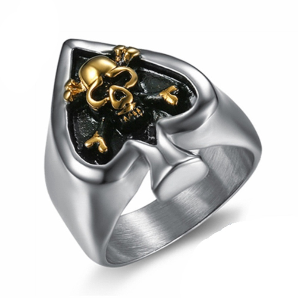 Nhẫn bằng thép không gỉ Chất liệu gothic Motif Skull Kiểu cổ điển dành cho nam giới