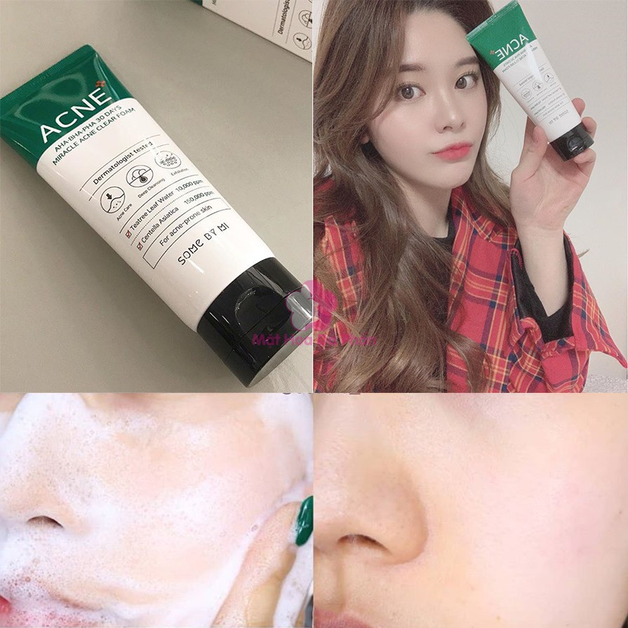 Sữa rửa mặt Some By Mi AHA.BHA.PHA 30 Days Miracle ACNE Clear Foam 100ml chính hãng công ty