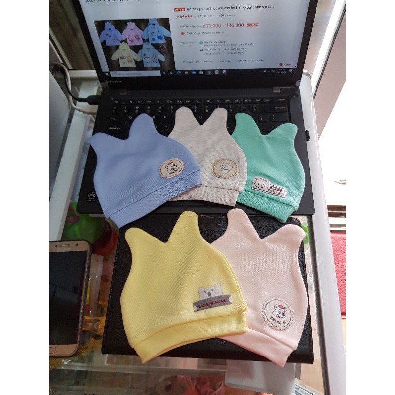 Mũ bo cotton tai cho bé loại đẹp