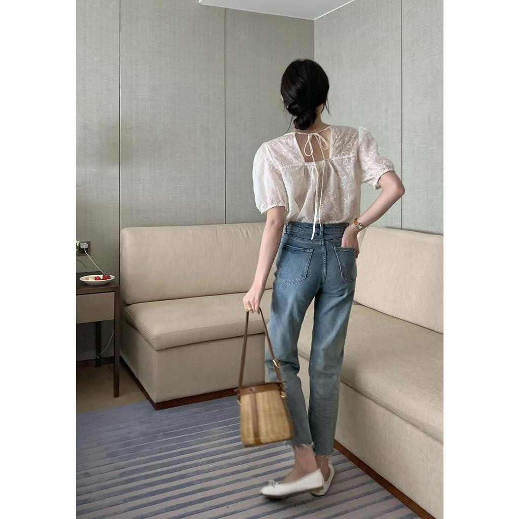 Áo Croptop Ngắn Tay Thắt Dây Sau Lưng Thời Trang Sành Điệu 51386