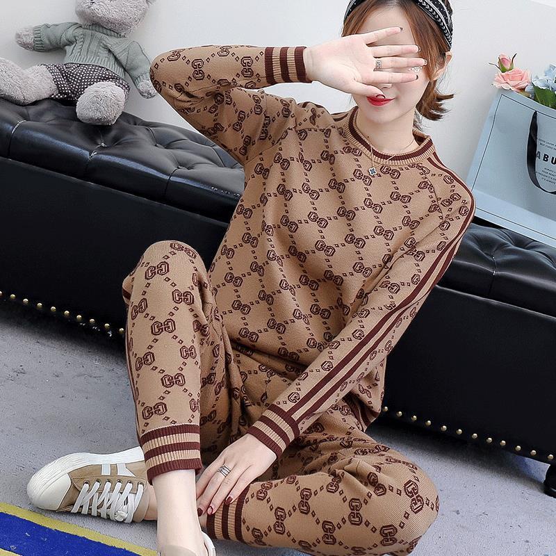 Bộ 2 Sản Phẩm Áo Thun Dài Tay Và Quần Dài Gucci Thời Trang Cho Nữ