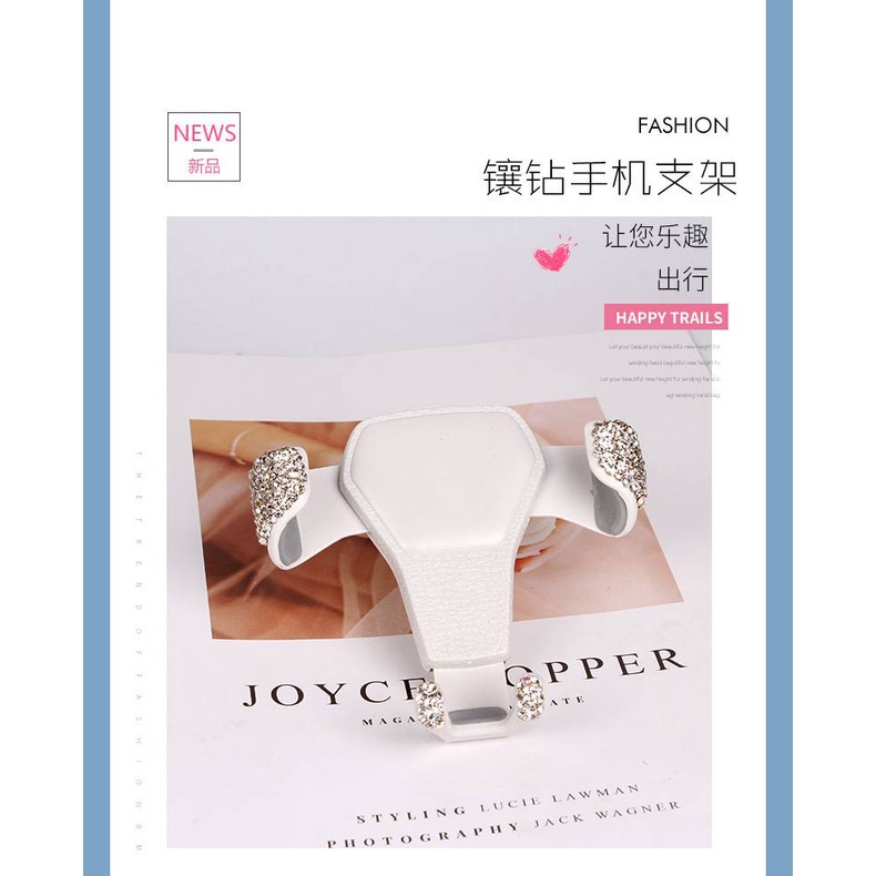 Giá Đỡ Điện Thoài Cài Cửa Gió Oto Đính Đá Sang Trọng