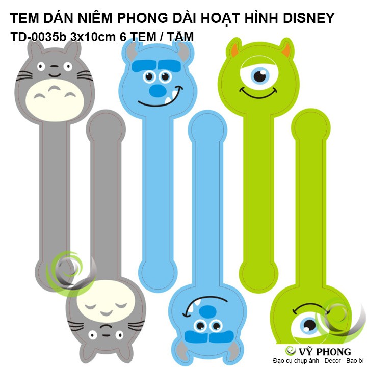 TEM DÁN DÀI HÌNH SIÊU ANH HÙNG CARTOON DISNEY NHÃN DÁN TRANG TRÍ HỘP QUÀ BAO BÌ BÁNH KẸO TD-0035