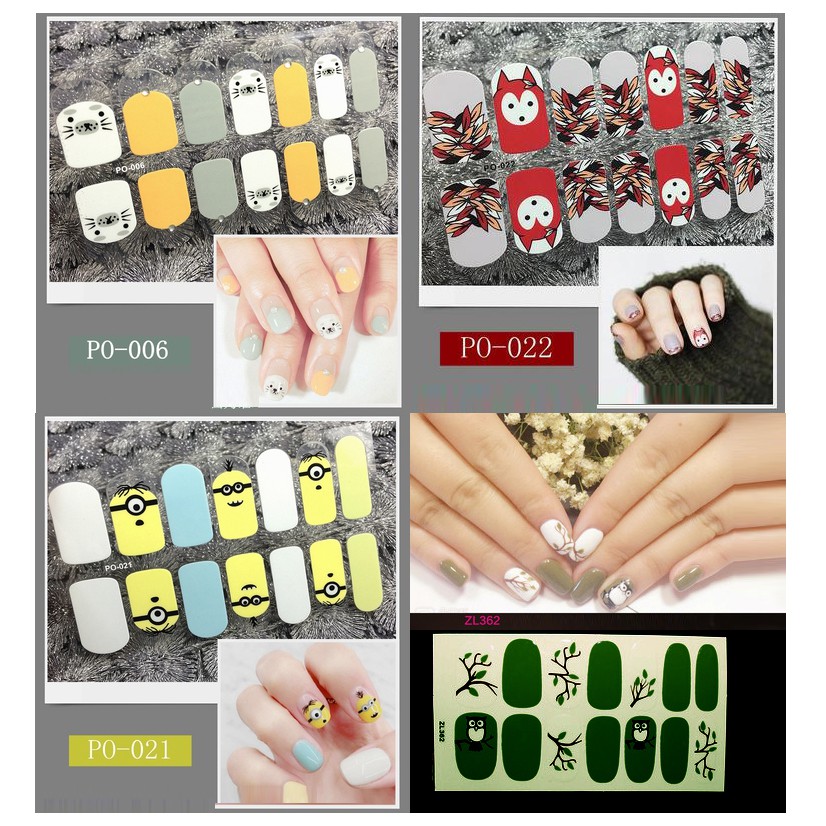 Miếng dán móng tay Silicon - Nail Wraps (14 miếng dán khô)