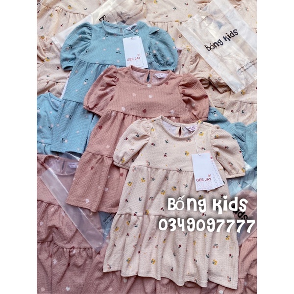 Váy Bé Gái Đũi Xốp Tay Bồng GJ