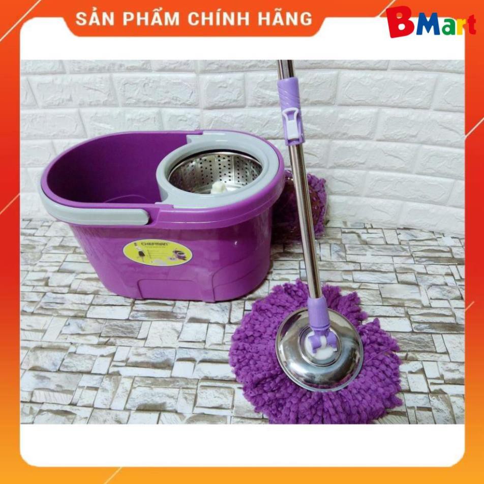 BỘ CHỔI LAU NHÀ 360 ĐỘ CHEFMAN TÍM kèm 02 bông  - BM