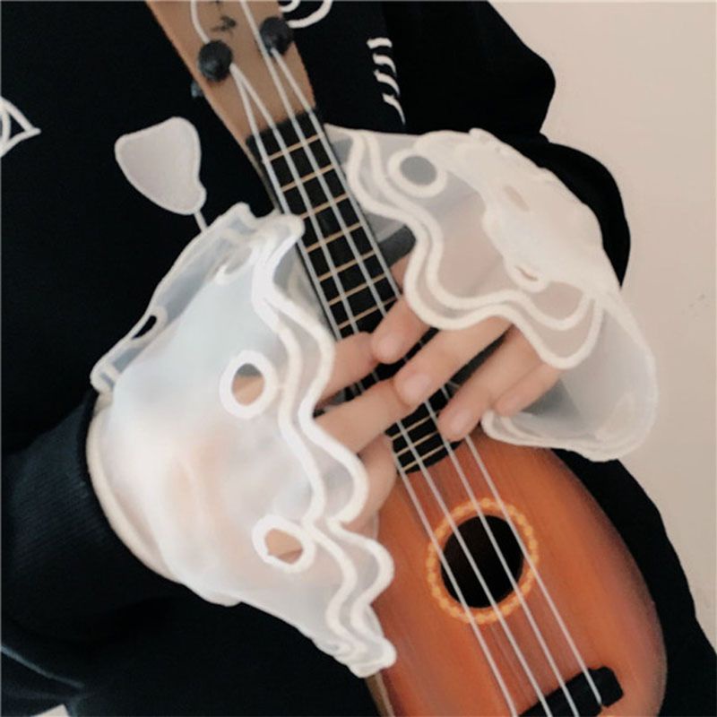 Ống Tay Áo Giả Nhiều Lớp Xếp Ly Thời Trang Có Thể Tháo Rời Cho Nữ