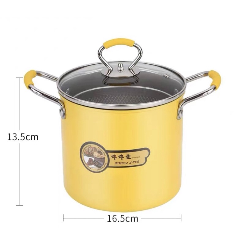 NỒI CHIÊN NGẬP DẦU CON VỊT VÀNG kèm rổ lọc dầu siêu cute  - Nồi chiên gà rán, khoai tây hình con vịt vàng 18cm 🐣