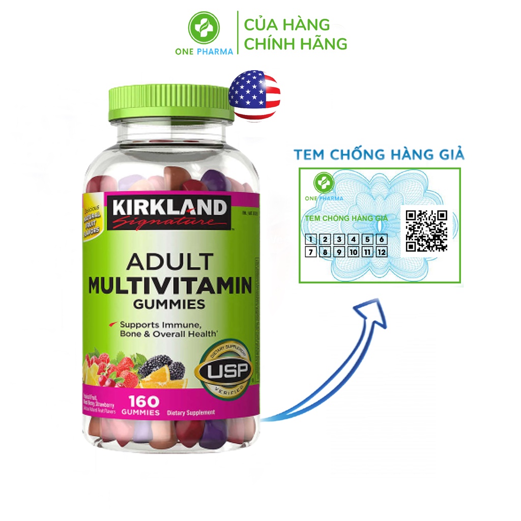Kẹo Vitamin đẹp da dành cho phụ nữ Kirkland Signature Adult Multivitamin Gummies 160 viên của Mỹ