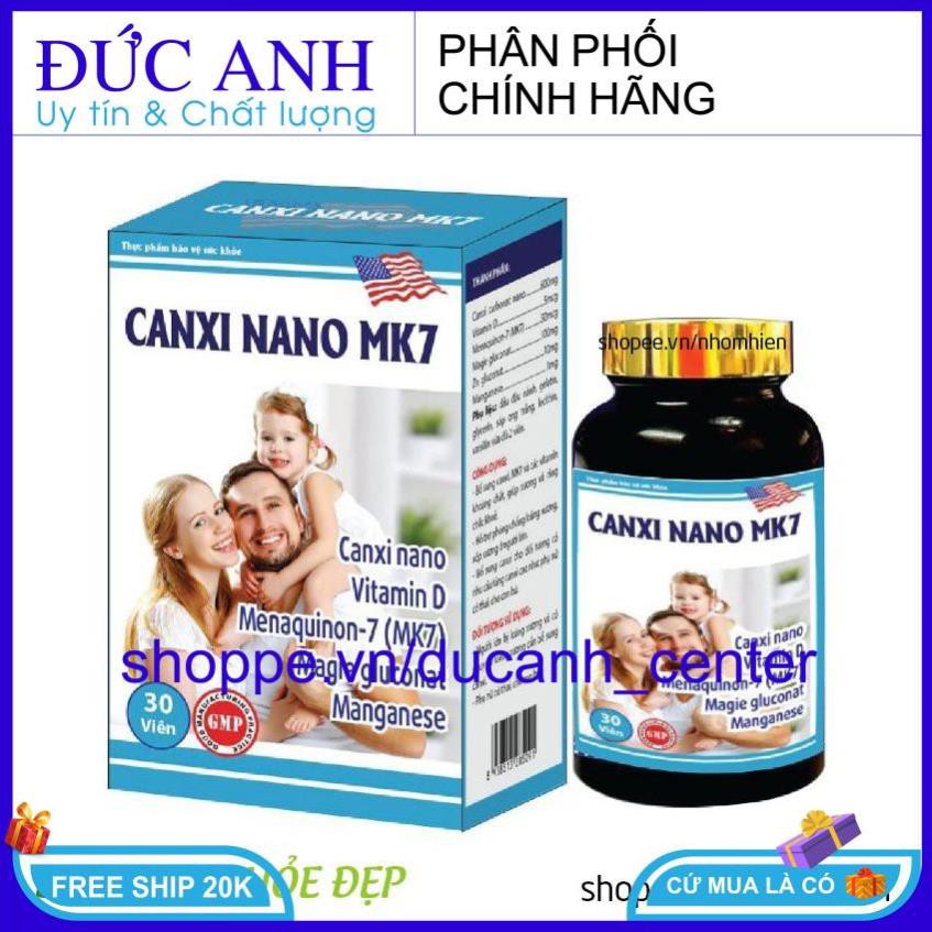 Viên Uống Bổ Sung Canxi Nano MK7 phát triển hệ xương, chắc khỏe xương và răng, giảm loãng xương - Hộp 30 viên