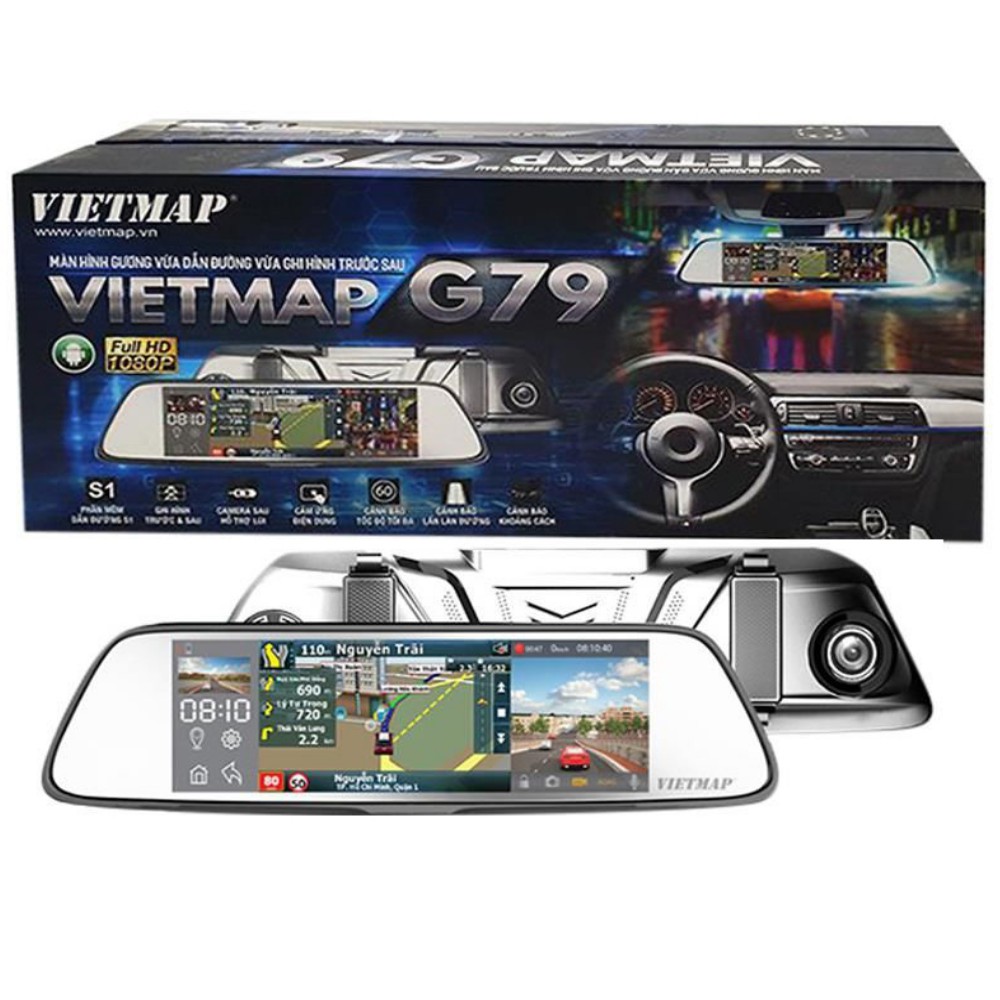 Camera hành trình gương chiếu hậu Vietmap G79 ghi hình trước sau, cảnh báo lệch làn, giới hạn tốc độ, cảnh báo va chạm | BigBuy360 - bigbuy360.vn