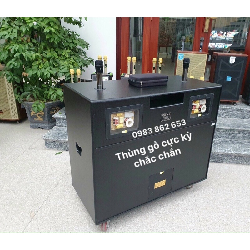 Loa kéo công suất lớn HLOV K77 bas đôi 50