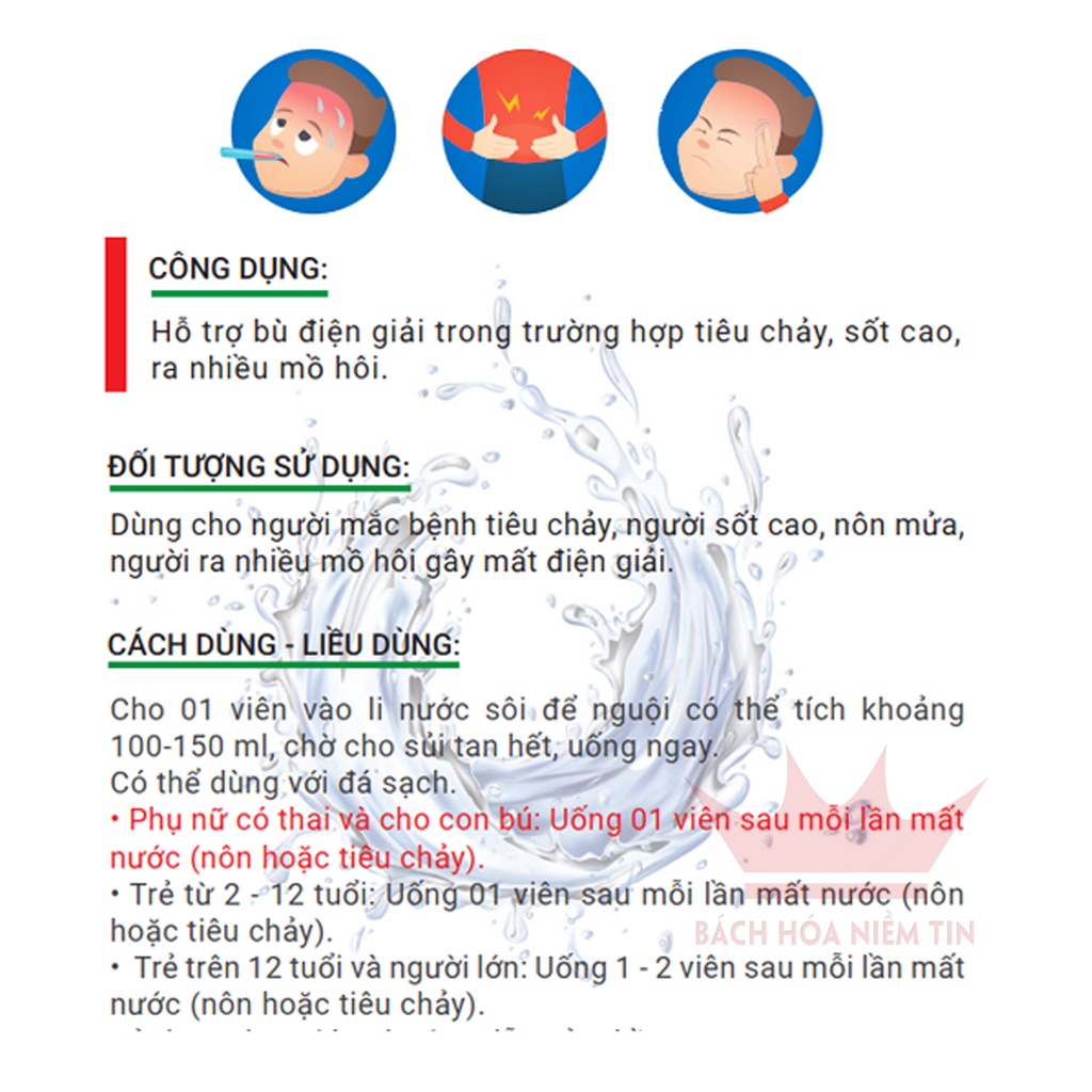 Viên sủi điện giải Oresol Gold LP - Bổ sung và hạn chế mất nước, tăng cường sức khỏe - Tuýp 20 viên