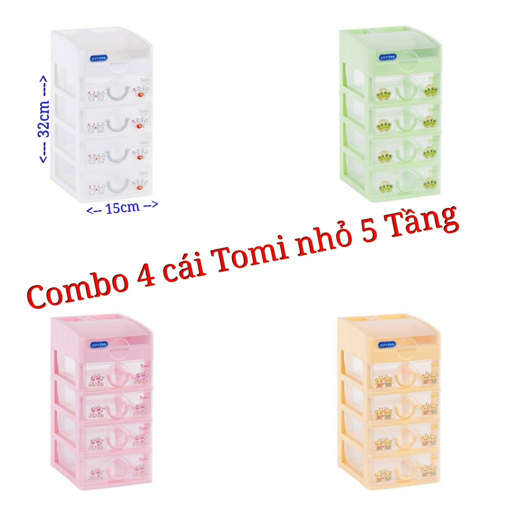 Tủ nhựa duy tân Tomi 5 ngăn-Combo 4 cái/bộ