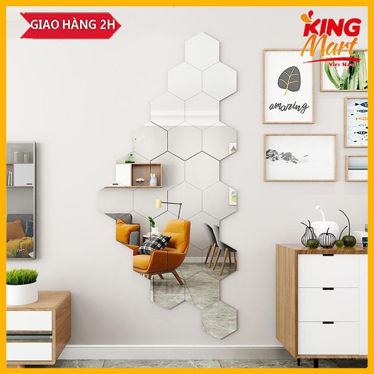 Combo 12 tấm gương dán tường CỰC NÉT- CỠ LỚN 17CMx17CM