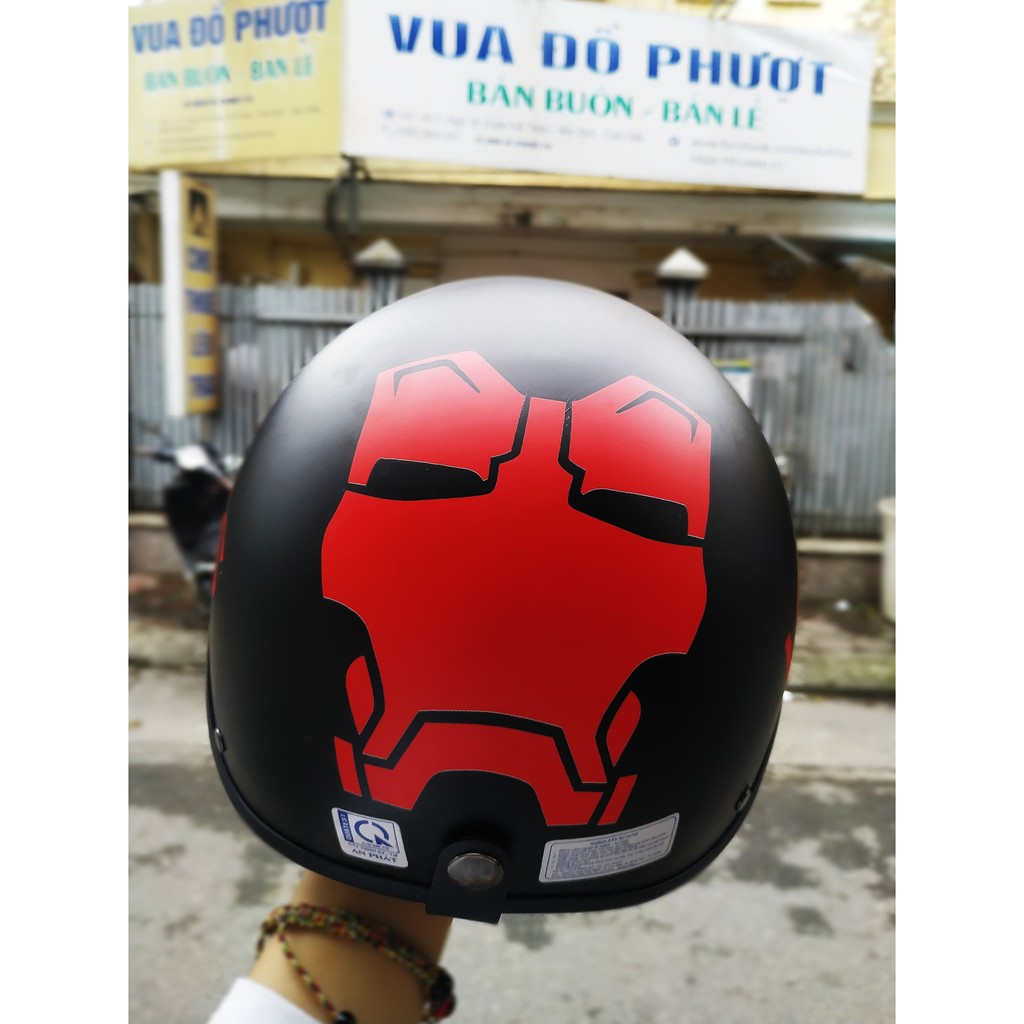 COMBO mũ 1/2 iron man + kính uv400 bảo vệ mắt