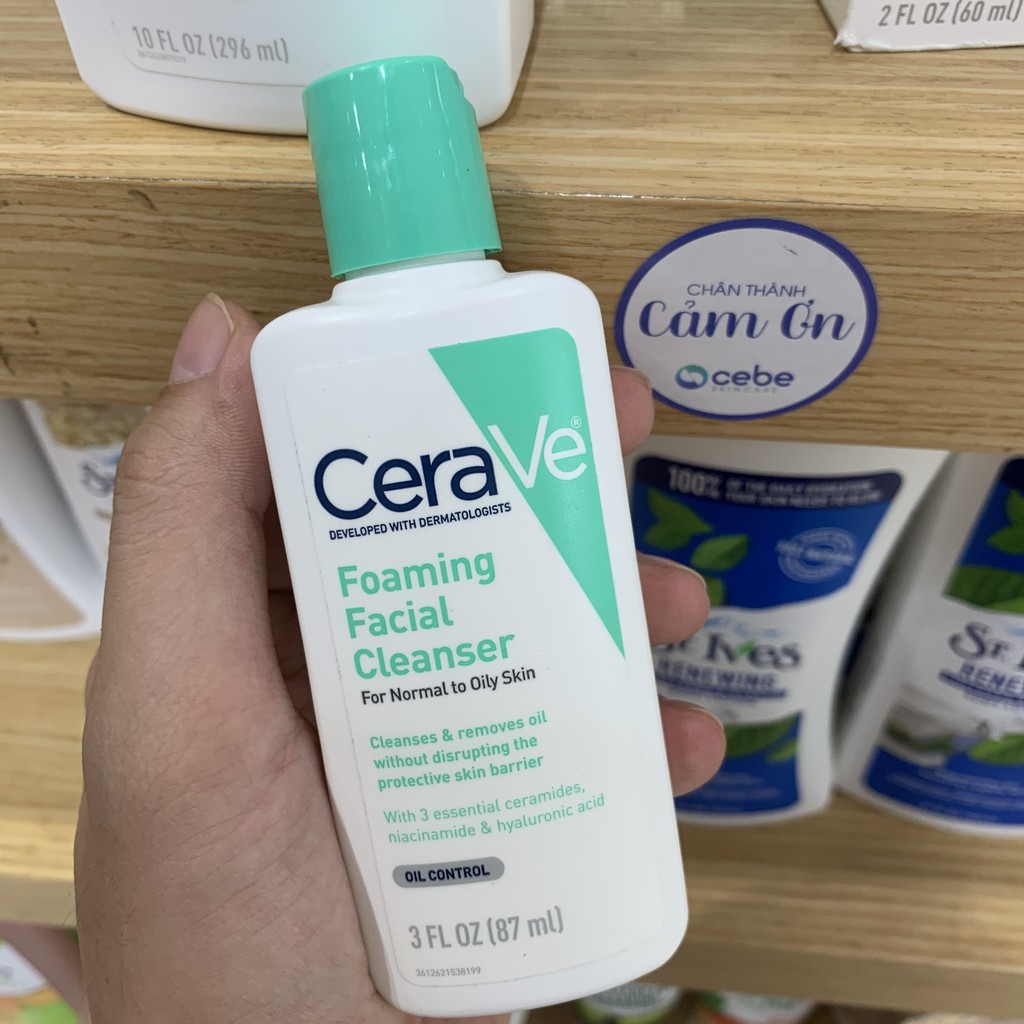 [Mã 1911FMCGSALE giảm 8% đơn 500K] Sữa rửa mặt CeraVe Foaming Facial Cleanser (87mL) | BigBuy360 - bigbuy360.vn