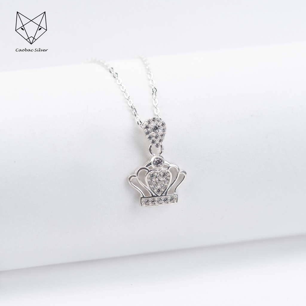 Dây Chuyền Bạc Ta Cao Cấp CaoBac Silver Vương Miện Sang Trọng Cho Bạn Gái