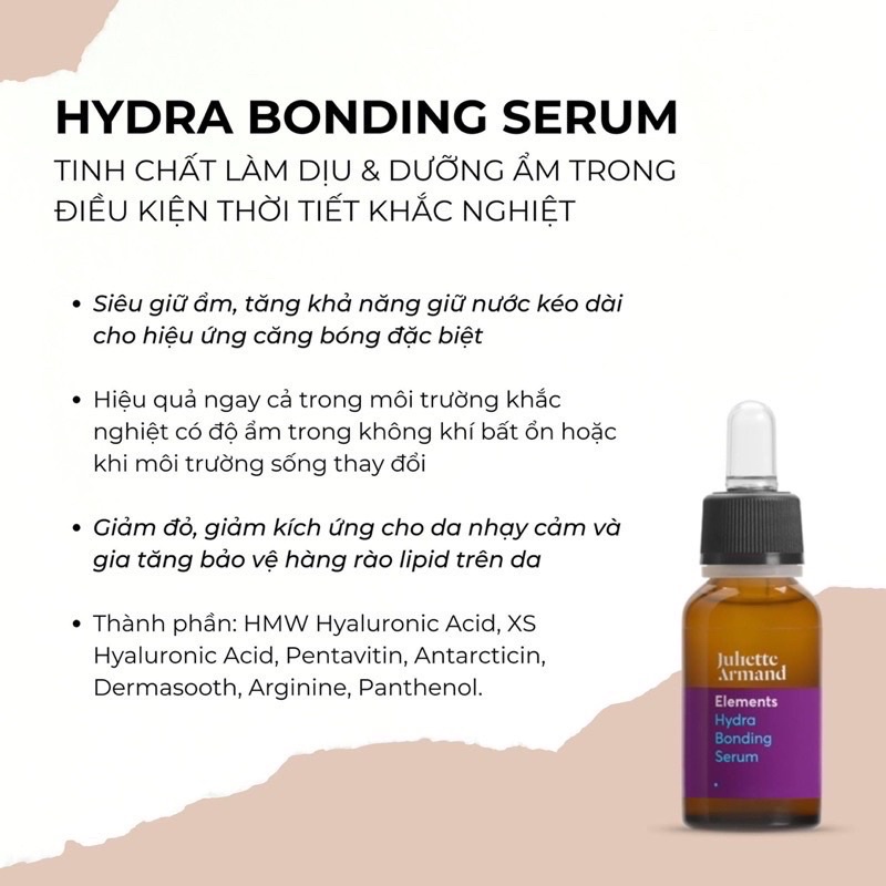 *Lưu mã 15% trên sản phẩm* Tinh chất Hydra Bonding Serum Juliette Armand làm dịu cấp nước cao cấp