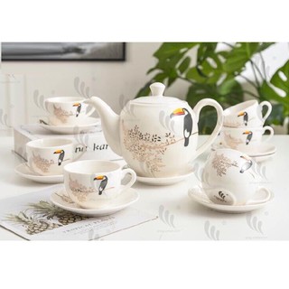 Bộ trà (ấm-chén-đĩa) sứ cao cấp Hàn Quốc