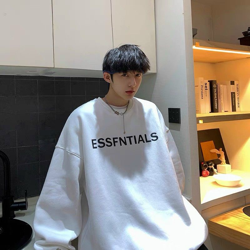 Sweater nỉ ngoại in chữ ESSFNTIALS nam nữ