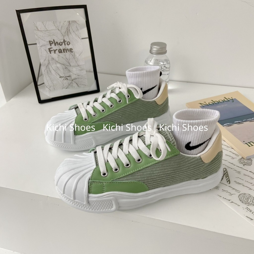 Giày thể thao nữ ulzzang đế nhăn mũi sò phong cách Hàn Quốc mã 930 - Kichi Shoes