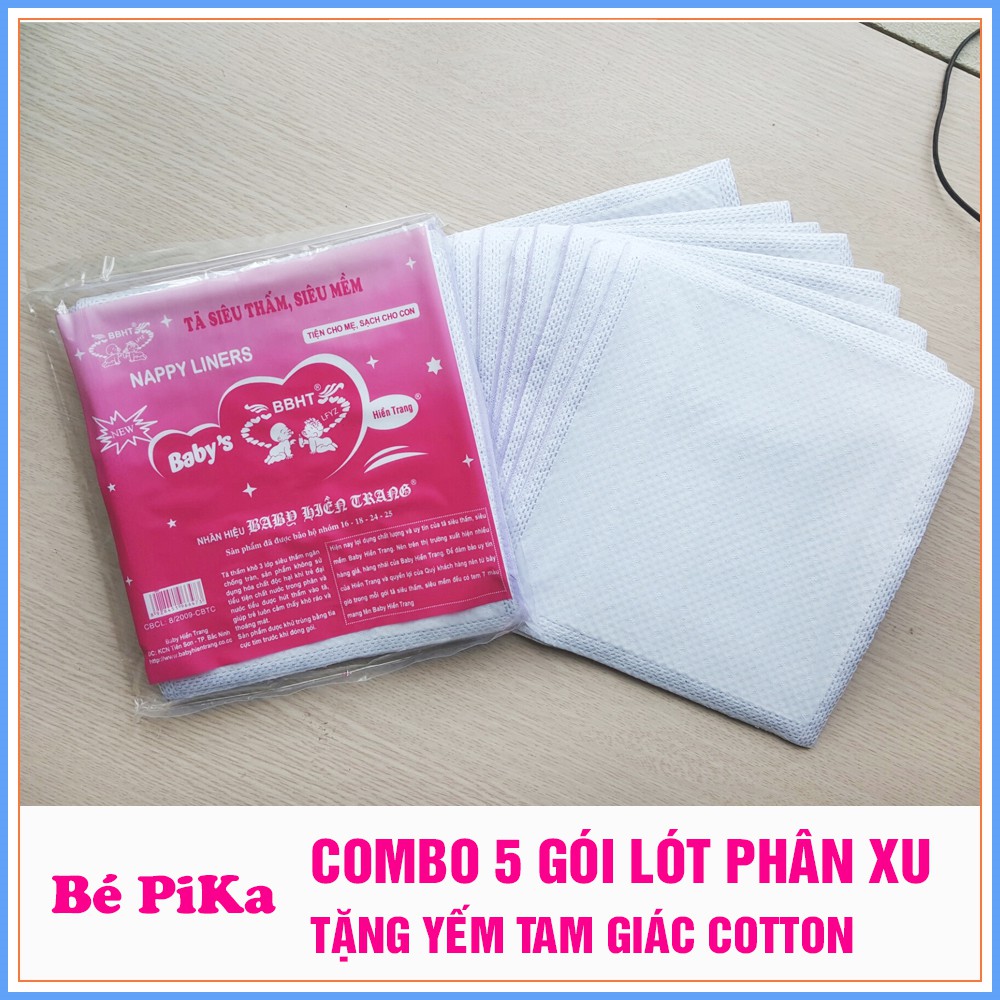  Combo 5 gói miếng lót phân xu, miếng lót sơ sinh cho bé (8-10 tấm/gói)