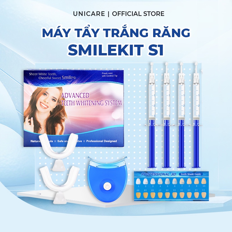 Máy tẩy trắng răng SmileKit Advanced S1 - Bộ kit tẩy trắng răng tại nhà tiện lợi, siêu nhỏ gọn - TẶNG kèm 3 ống gel