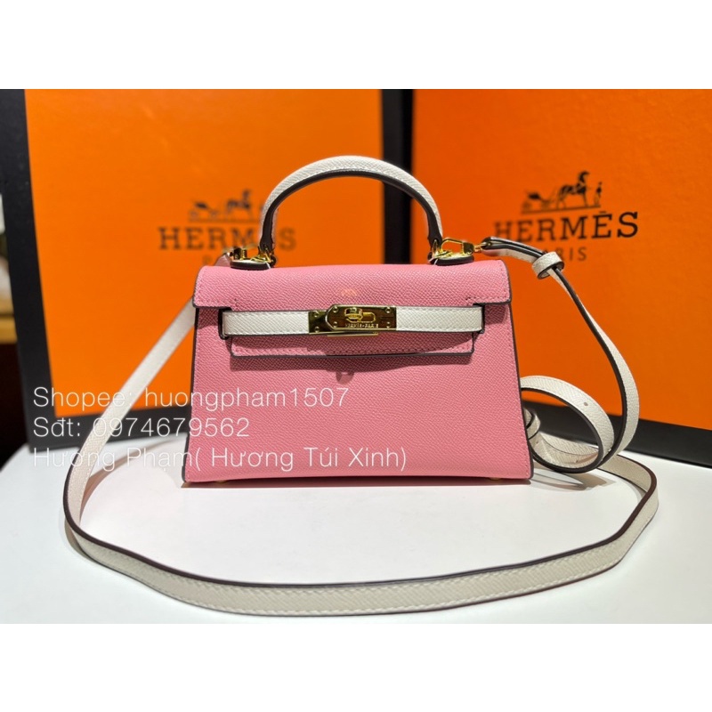 TÚI KELLY MINI TAG VÀNG 1 DÂY HÀNG ĐẸP TẶNG KHĂN KHÔNG HỘP