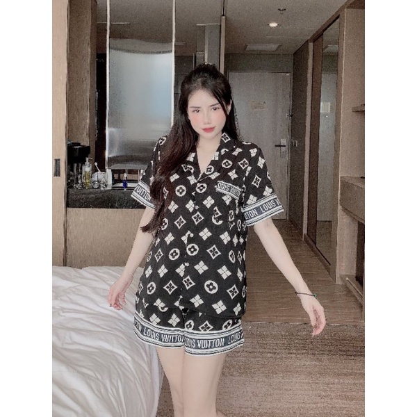 Bộ pijama mặc nhà lụa mango, bộ ngủ nữ