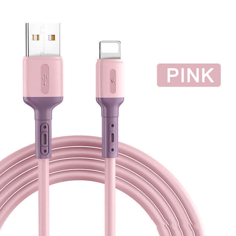 Dây cáp sạc nhanh chất liệu silicon chuyên dụng cho iPhone/Android